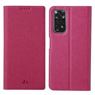 For Xiaomi Redmi Note 11 4G ViLi DMX Series Shockproof Magnetic Flip Leather Phone Case(Rose Red)