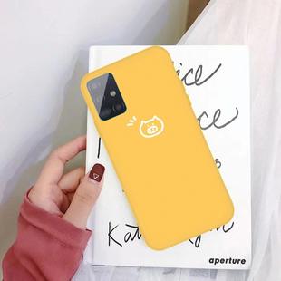 For Galaxy A51 Little Pig Pattern Frosted TPU Protective Case(Yellow)