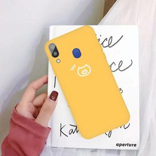 For Galaxy A30 Little Pig Pattern Frosted TPU Protective Case(Yellow)