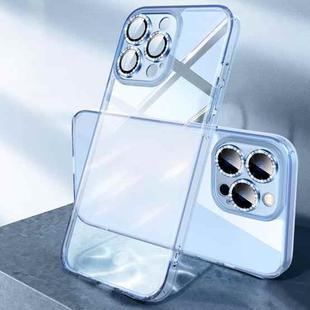 Diamond Eagle Eye Anti-Fingerprint Phone Glass Case For iPhone 12 Pro(Transparent Blue)