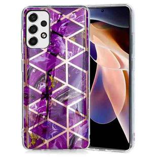 For Samsung Galaxy A13 4G Electroplating Pattern TPU Phone Case(Purple Rhombus)