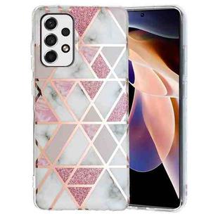 For Samsung Galaxy A33 5G Electroplating Pattern TPU Phone Case(Pink White Rhombus)