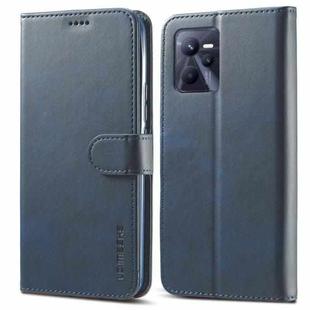 For OPPO Realme C35 LC.IMEEKE Calf Texture Leather Phone Case(Blue)