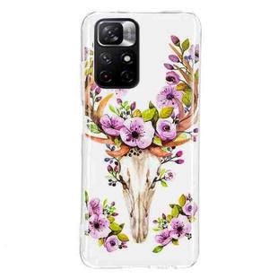 For Xiaomi Redmi Note 11 5G China Luminous TPU Protective Phone Case(Flower Deer)