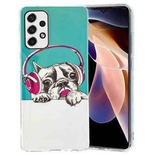 For Samsung Galaxy A13 4G Luminous TPU Protective Phone Case(Headset Dog)