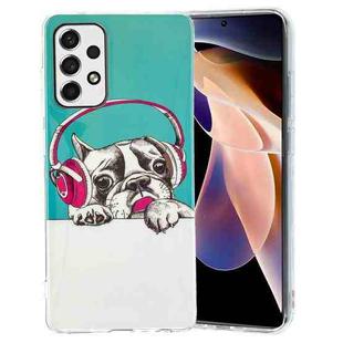 For Samsung Galaxy A53 5G Luminous TPU Protective Phone Case(Headset Dog)