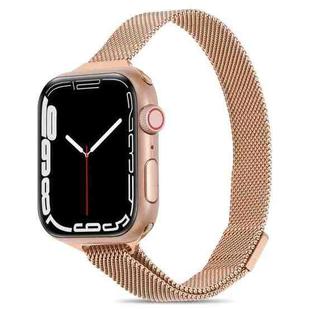 Milanese Small Waist Watch Band For Apple Watch Series 8&7 41mm / SE 2&6&SE&5&4 40mm / 3&2&1 38mm(Rose Gold)