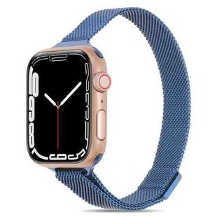 Milanese Small Waist Watch Band For Apple Watch Series 8&7 41mm / SE 2&6&SE&5&4 40mm / 3&2&1 38mm(Blue)