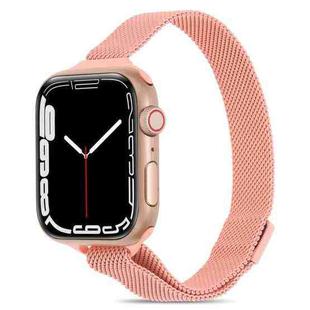 Milanese Small Waist Watch Band For Apple Watch Series 9&8&7 41mm / SE 3&SE 2&6&SE&5&4 40mm / 3&2&1 38mm(Light Pink)