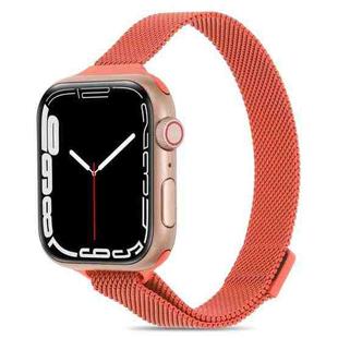 Milanese Small Waist Watch Band For Apple Watch Series 8&7 41mm / SE 2&6&SE&5&4 40mm / 3&2&1 38mm(Orange)