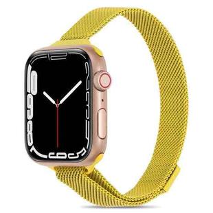 Milanese Small Waist Watch Band For Apple Watch Series 8&7 41mm / SE 2&6&SE&5&4 40mm / 3&2&1 38mm(Yellow)