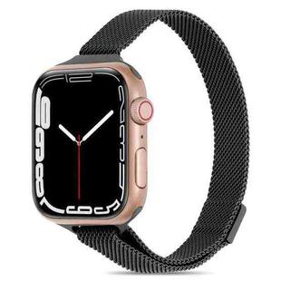 Milanese Small Waist Watch Band For Apple Watch Ultra 49mm / Series 8&7 45mm / SE 2&6&SE&5&4 44mm / 3&2&1 42mm(Black)