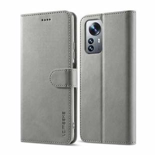 For Xiaomi 12/12X/12S LC.IMEEKE Calf Texture Leather Phone Case(Grey)