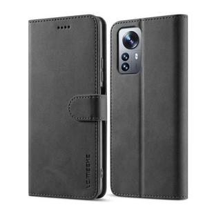 For Xiaomi 12/12X/12S LC.IMEEKE Calf Texture Leather Phone Case(Black)