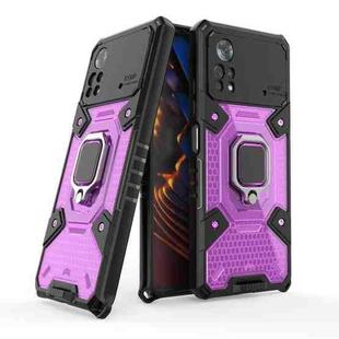 For Xiaomi Poco X4 Pro 5G Space PC+TPU Shockproof Phone Case with Ring Holder(Purple)