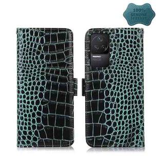 For Xiaomi Redmi K50 / K50 Pro Crocodile Top Layer Cowhide Leather Phone Case(Green)