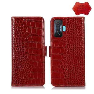 For Xiaomi Redmi K50 Gaming Crocodile Top Layer Cowhide Leather Phone Case(Red)