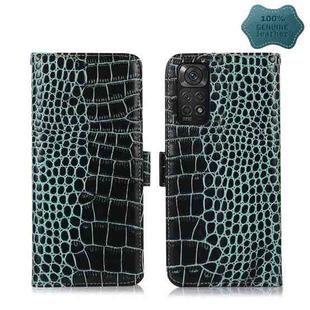 For Xiaomi Redmi Note 11 4G/11S 4G Global Crocodile Top Layer Cowhide Leather Phone Case(Green)