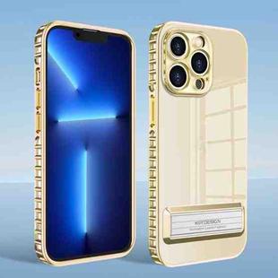 Magnetic Holder Series High Transparency Phone Case For iPhone 13 Pro(Gold)