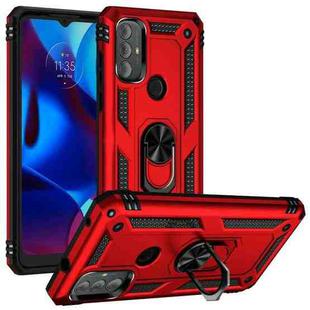 For Motorola Moto G Power (2022) Shockproof TPU + PC Phone Case with Holder(Red)