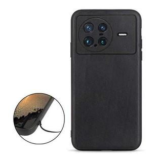 For vivo X Note Accurate Hole Lambskin Texture Genuine Leather Phone Case(Black)