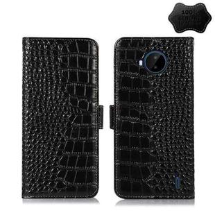 For Nokia C20 Plus Crocodile Top Layer Cowhide Leather Phone Case(Black)