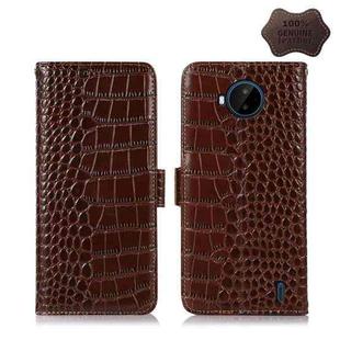 For Nokia C20 Plus Crocodile Top Layer Cowhide Leather Phone Case(Brown)