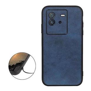 For vivo iQOO Neo6 Accurate Hole Two-color Calf Texture PU Phone Case(Blue)