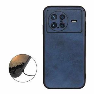 For vivo X Note Accurate Hole Two-color Calf Texture PU Phone Case(Blue)