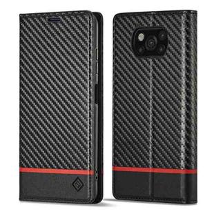 For Xiaomi Poco X3 NFC / Poco X3 Pro LC.IMEEKE Carbon Fiber Texture Flip Leather Phone Case(Horizontal Black)