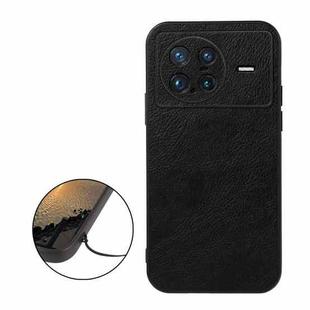 For vivo X Note Accurate Hole Two-color Litchi Texture PU Phone Case(Black)