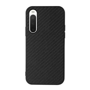 For Sony Xperia 10 IV Carbon Fiber Skin PU + PC + TPU Shockprof Protective Phone Case(Black)