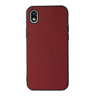 For Sony Xperia Ace III Carbon Fiber Skin PU + PC + TPU Shockprof Protective Phone Case(Red)