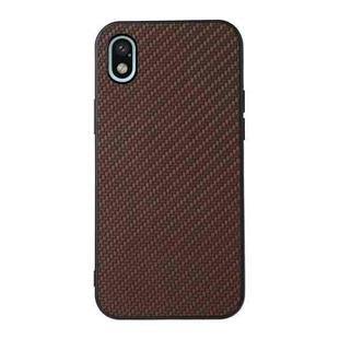 For Sony Xperia Ace III Carbon Fiber Skin PU + PC + TPU Shockprof Protective Phone Case(Brown)