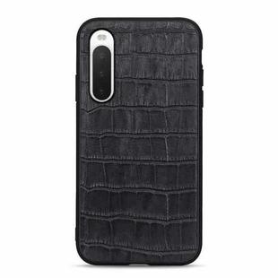 For Sony Xperia 10 IV Crocodile Texture Shockproof Leather Phone Case(Black)