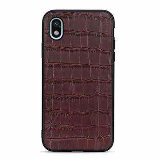 For Sony Xperia Ace III Crocodile Texture Shockproof Leather Phone Case(Brown)