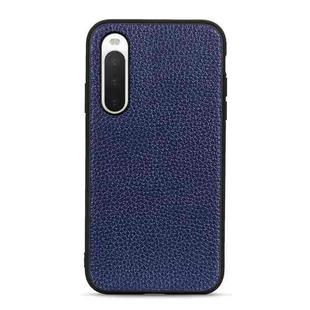 For Sony Xperia 10 IV Litchi Texture Leather Shockproof Phone Case(Blue)