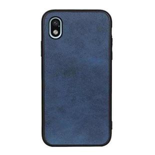 For Sony Xperia Ace III Two-color Cowhide Texture PU Shockproof Phone Case(Blue)