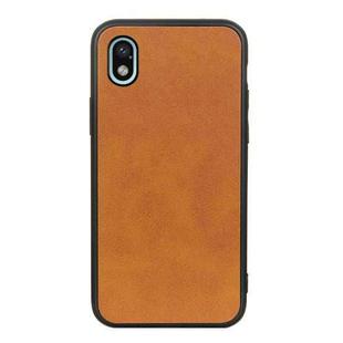 For Sony Xperia Ace III Two-color Cowhide Texture PU Shockproof Phone Case(Brown)