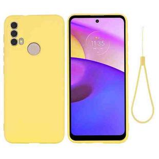For Motorola Moto E20 / E30 / E40 Pure Color Liquid Silicone Shockproof Phone Case(Yellow)