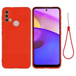 For Motorola Moto E20 / E30 / E40 Pure Color Liquid Silicone Shockproof Phone Case(Red)