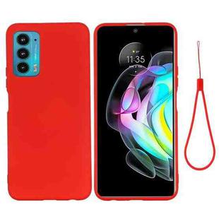 For Motorola Edge 20 Pure Color Liquid Silicone Shockproof Phone Case(Red)
