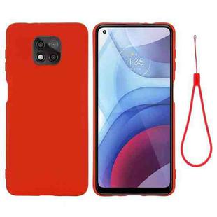 For Motorola Moto G Power (2021) Pure Color Liquid Silicone Shockproof Phone Case(Red)