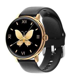 Q71 Pro 1.28 inch TFT Screen Silicone Strap Smart Watch, Support Bluetooth Call / Menstrual Cycle Reminder(Black Gold)