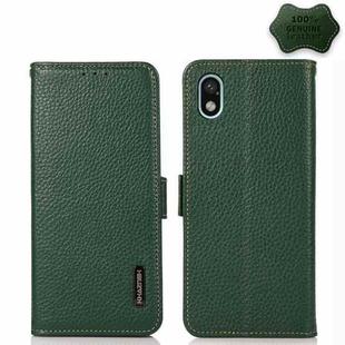 For Sony Xperia Ace III KHAZNEH Side-Magnetic Litchi Genuine Leather RFID Phone Case(Green)
