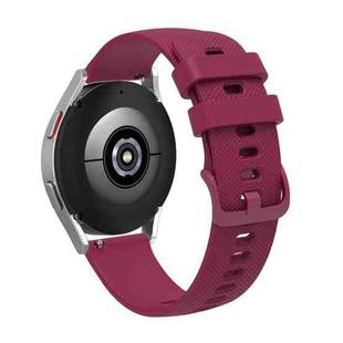 20mm Pockmarked Tonal Buckle Silicone Watch Band for Huawei Watch / Samsung Galaxy Watch(Wine Red)