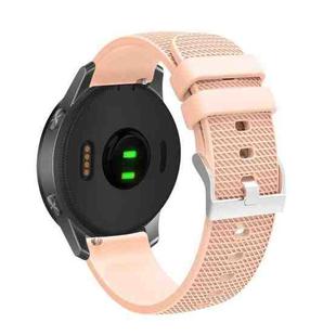 20mm Pockmarked Silver Buckle Silicone Watch Band for Huawei Watch / Samsung Galaxy Watch(Pink)