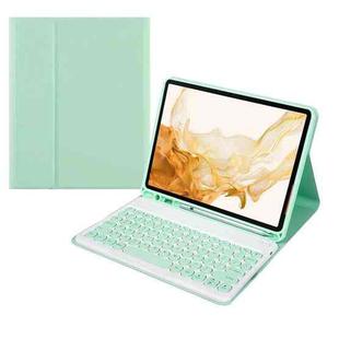 +X3 Universal Candy Color Round Keys Bluetooth Keyboard Leather Case(Fresh Green)