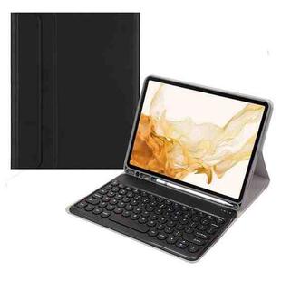 +X3 Universal Candy Color Round Keys Bluetooth Keyboard Leather Case(Black)