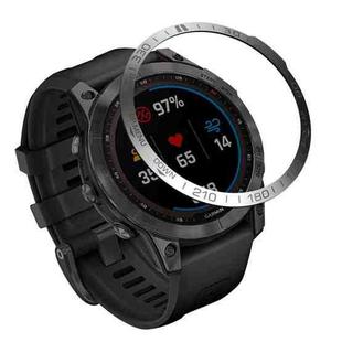 Smartwatch Dial Bezel Ring Cover For Garmin Fenix 7(Silver Ring Grey Characters)